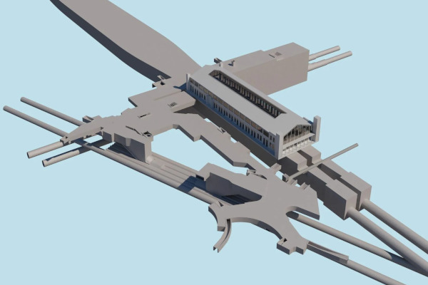 Budapest, Kelenföld-Nyugati közötti vasúti alagút, 3d modell, bélyegkép