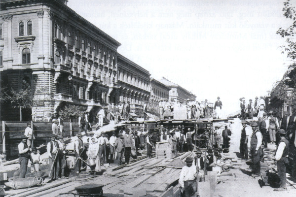 Budapest, M1 metró, építés, bélyegkép