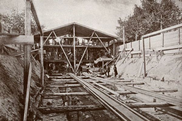 Budapest, M1 metró, építés, bélyegkép