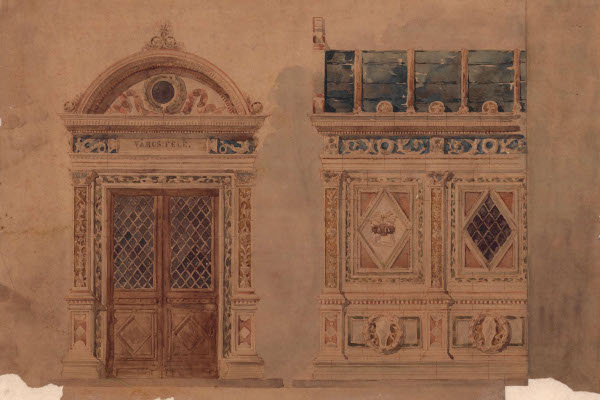 Budapest, M1 metró, elbontott lejárócsarnokok tervei, bélyegkép