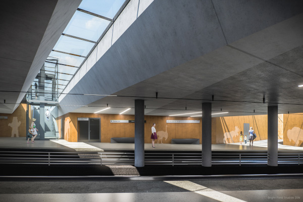 Budapest, M1 metró, meghosszabbítás, Hungária körút, látványterv, bélyegkép