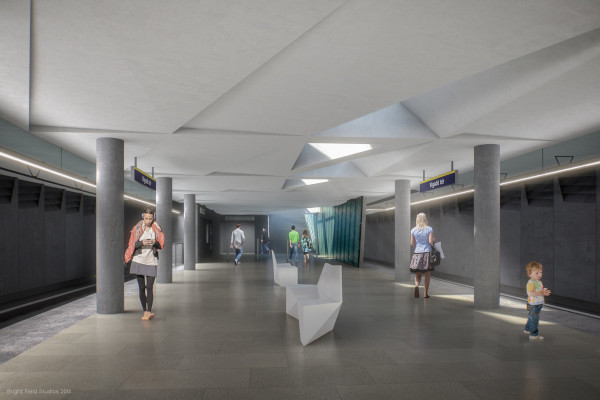 Budapest, M1 metró, meghosszabbítás, Vígadó tér, látványterv, bélyegkép