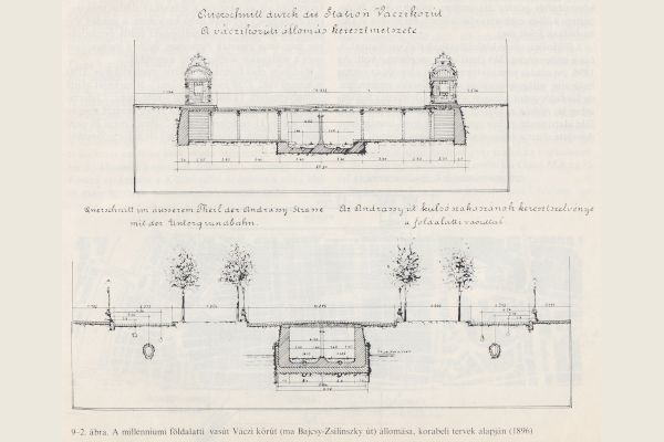 Budapest, M1 metró, Bajcsy-Zsilinszky út, keresztmetszet, bélyegkép