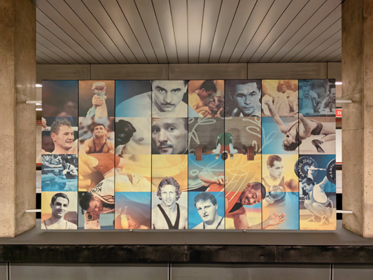 Budapest, M2 metró, Puskás Ferenc stadion, bélyegkép