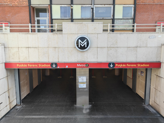 Budapest, M2 metró, Puskás Ferenc stadion, bélyegkép