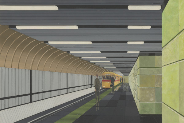 Budapest, M2 metró, Deák Ferenc tér, látványterv, bélyegkép