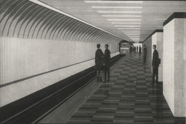 Budapest, M2 metró, Keleti pályaudvar, látványterv, bélyegkép