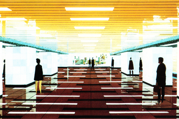 Budapest, M2 metró, Széll Kálmán tér, látványterv, bélyegkép