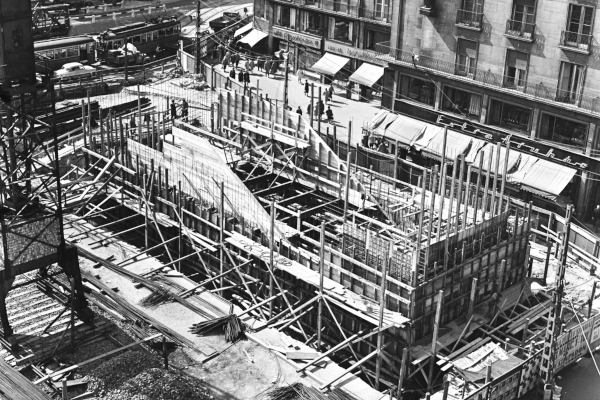 Budapest, M2 metró, építés, bélyegkép