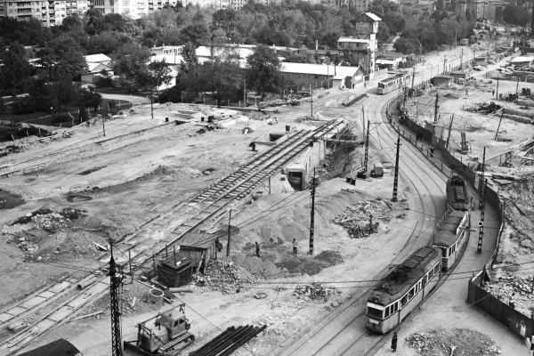 Budapest, M2 metró, építés, bélyegkép