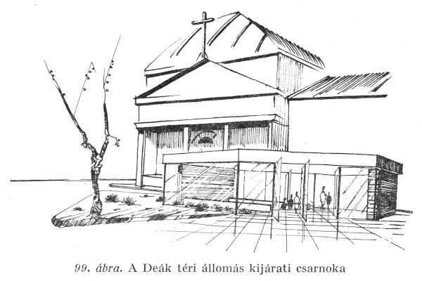 Budapest, M2 metró, Deák Ferenc tér, kijárati csarnok, bélyegkép