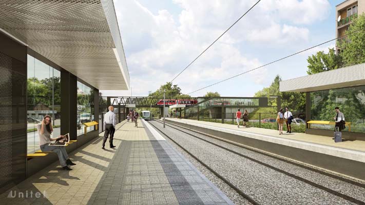 Budapest, M2 metró, H8, H9 HÉV összekötés, Egyenes utca, látványterv, bélyegkép