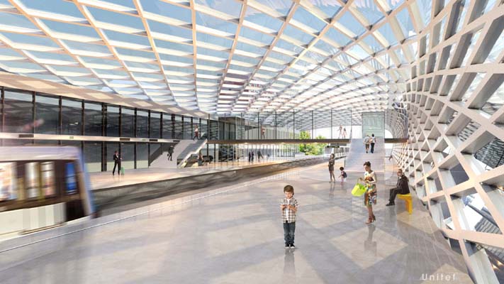 Budapest, M2 metró, H8, H9 HÉV összekötés, Örs vezér tere, látványterv, bélyegkép