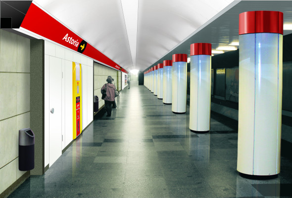 Budapest, M2 metró, Astoria, Auth Design látványterv, bélyegkép