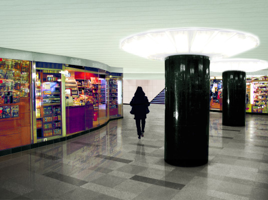 Budapest, M2 metró, Astoria, Auth Design látványterv, bélyegkép