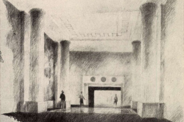 Budapest, M2 metró, Deák Ferenc tér, Magyar Építőművészet, látványterv, bélyegkép