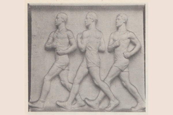 Budapest, M2 metró, Puskás Ferenc stadion, Pavilon 1991, szocreál szobor, bélyegkép