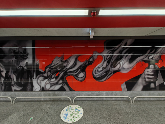 Budapest, M3 metró, Dózsa György út, bélyegkép