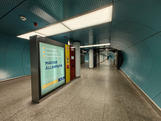 Budapest, M3 metró, Deák Ferenc tér, M2-M3 metró, átszállás, bélyegkép