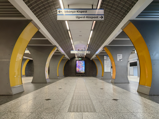 Budapest, M3 metró, Kálvin tér, M3-M4 metró, átszállás, bélyegkép