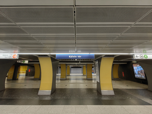 Budapest, M3 metró, Kálvin tér, M3-M4 metró, átszállás, bélyegkép