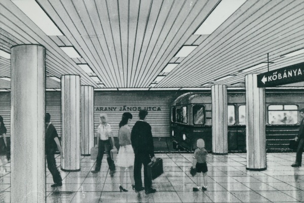 Budapest, M3 metró, Arany János utca, látványterv, bélyegkép
