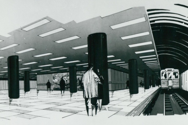 Budapest, M3 metró, Corvin-negyed, látványterv, bélyegkép