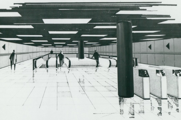 Budapest, M3 metró, Corvin-negyed, látványterv, bélyegkép