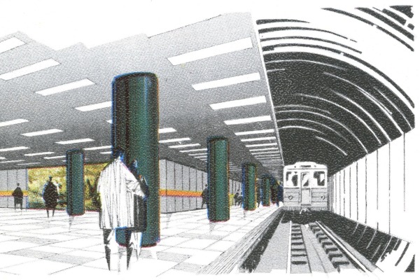 Budapest, M3 metró, Corvin-negyed, látványterv, bélyegkép