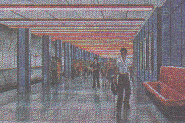 Budapest, M3 metró, Nyugati pályaudvar, látványterv, bélyegkép