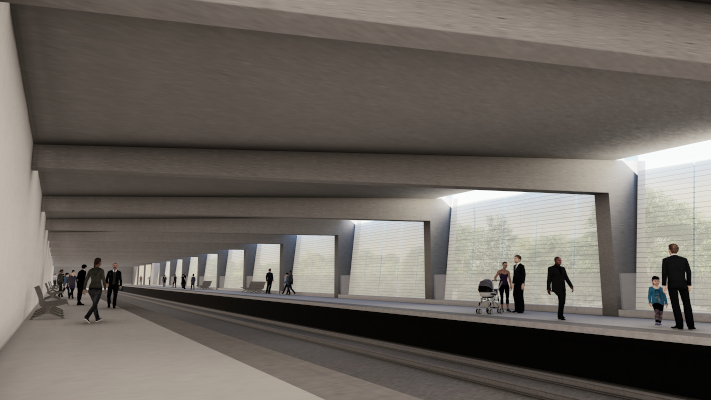 Budapest, M3 metró, Megyeri út, látványterv, bélyegkép