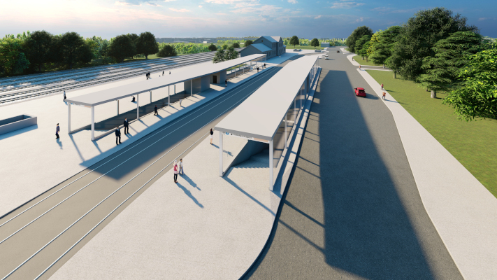 Budapest, M3 metró, Rákospalota-Újpest vasútállomás, látványterv, bélyegkép