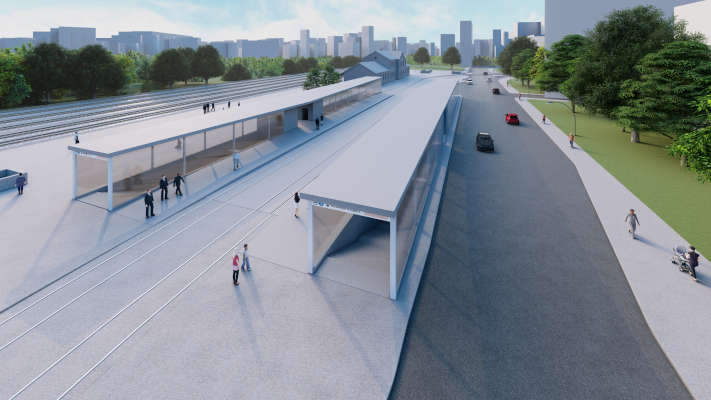 Budapest, M3 metró, Rákospalota-Újpest vasútállomás, látványterv, bélyegkép