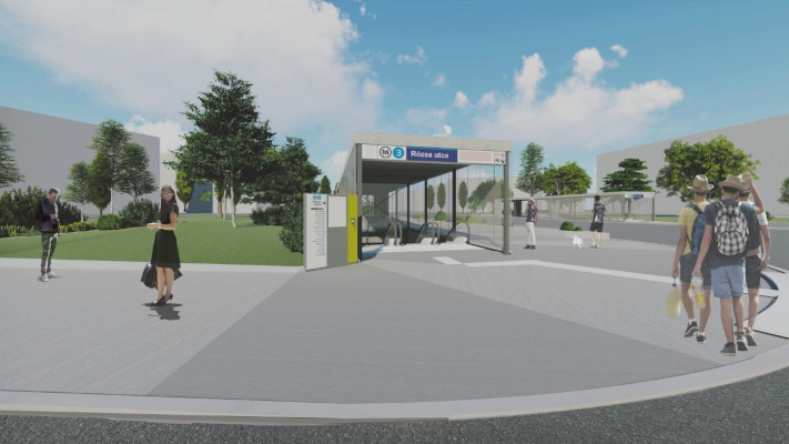 Budapest, M3 metró, Rózsa utca, látványterv, bélyegkép
