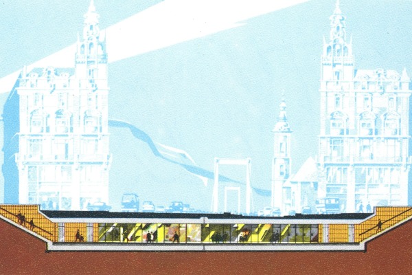 Budapest, M3 metró, Ferenciek tere, Sípőczy Lajos, bélyegkép