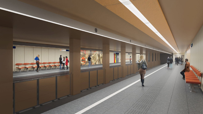 Budapest, M3 metró, Dózsa György út, látványterv, bélyegkép