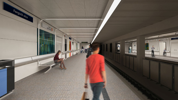 Budapest, M3 metró, Forgách utca, látványterv, bélyegkép