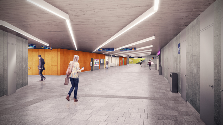 Budapest, M3 metró, Göncz Árpád városközpont, látványterv, bélyegkép