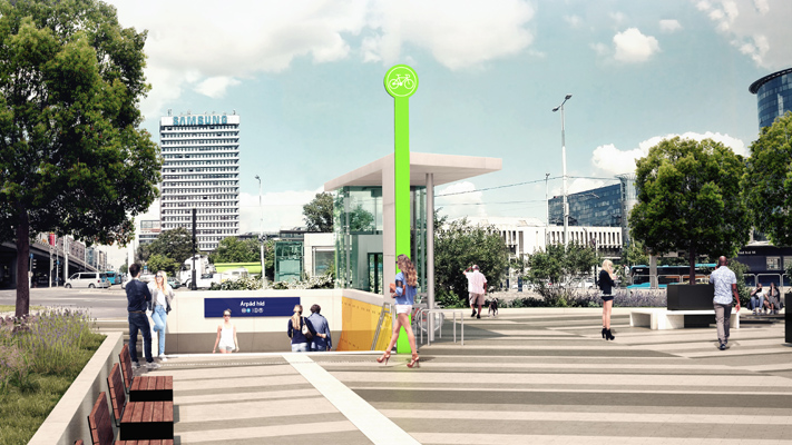 Budapest, M3 metró, Göncz Árpád városközpont, látványterv, bélyegkép