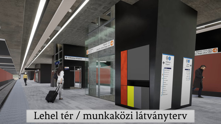 Budapest, M3 metró, Lehel tér, látványterv, bélyegkép