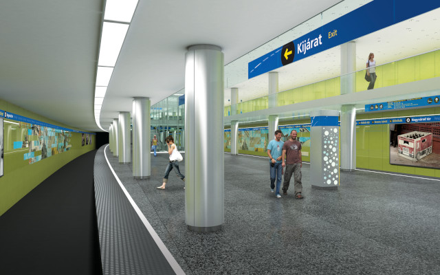 Budapest, M3 metró, Nagyvárad tér, Auth Design látványterv, bélyegkép