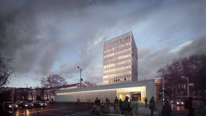 Budapest, M3 metró, Semmelweis Klinikák, Vinoin látványterv, bélyegkép