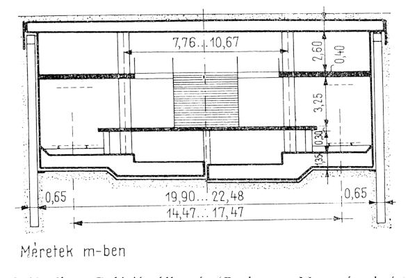 Budapest, M3 metró, Nagyvárad tér, keresztmetszet, bélyegkép