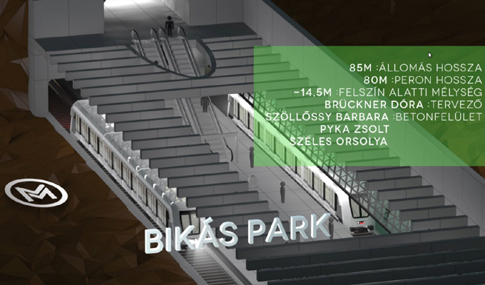 Budapest, M4 metró, Bikás park, bélyegkép
