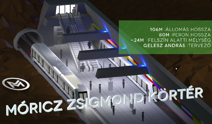 Budapest, M4 metró, Móricz Zsigmond körtér, bélyegkép