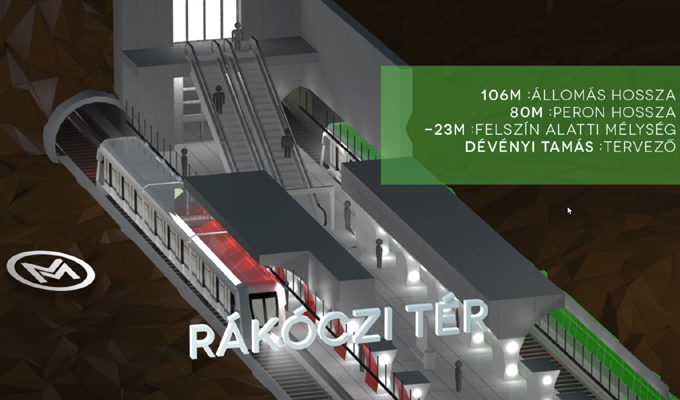 Budapest, M4 metró, Rákóczi tér, bélyegkép