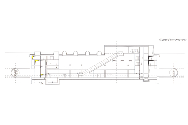 Budapest, M4 metró, Bikás park, hosszmetszet, bélyegkép