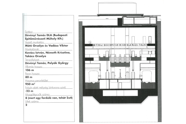 Budapest, M4 metró, Rákóczi tér, keresztmetszet, bélyegkép
