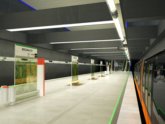 Budapest, M4 metró, Újbuda-központ, Palatium Stúdió látványterv, bélyegkép