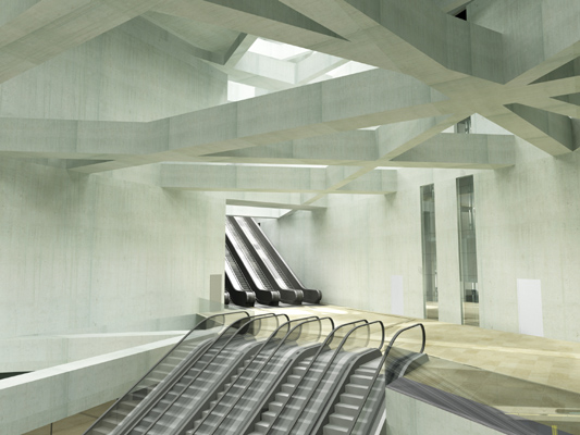 Budapest, M4 metró, Fővám tér, Palatium Stúdió látványterv, bélyegkép